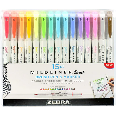 Destacadores Doble Punta Brush Mildliner - Colores Surtido - 15 Un