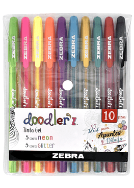 Lápices Gel Doodler´z Neon Glitter - 10 Un