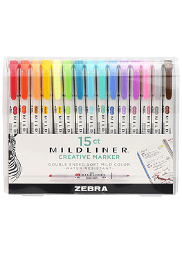 Destacadores Doble Punta Mildliner - Colores Surtidos - 15 Un