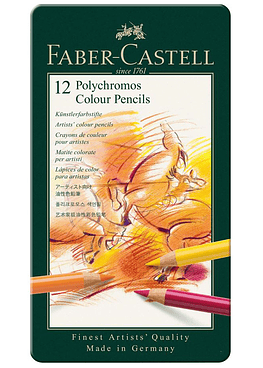 Faber Castell - 12 lápices de colores Polychromos
