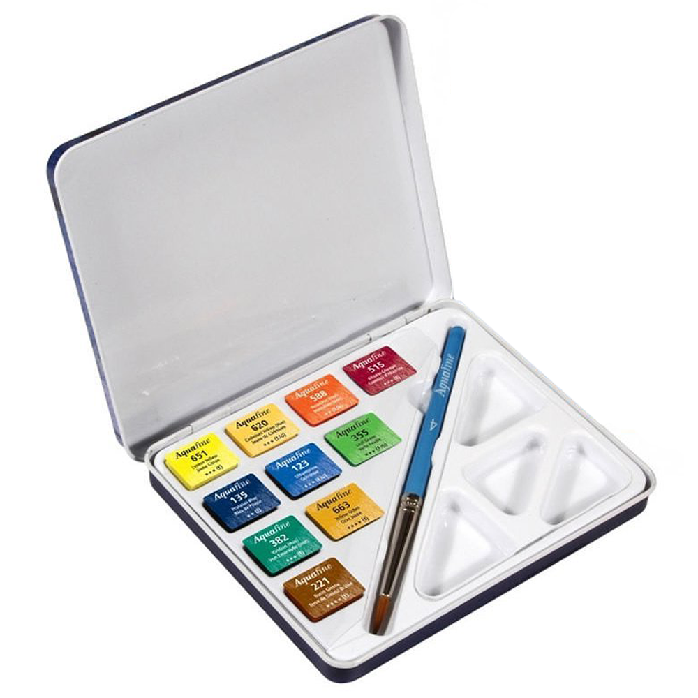 Set Daler Rowney Aquafine Mini Travel -  10 Colores con pincel