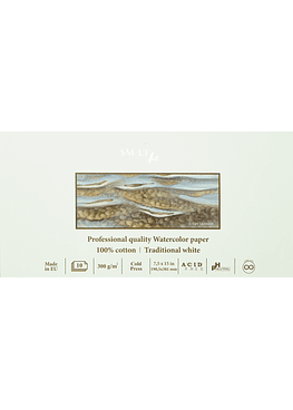 SM-LT - Block Pro - Acuarela 19x39cm - 300 Gr - 100% Algodon - 10 Hjs