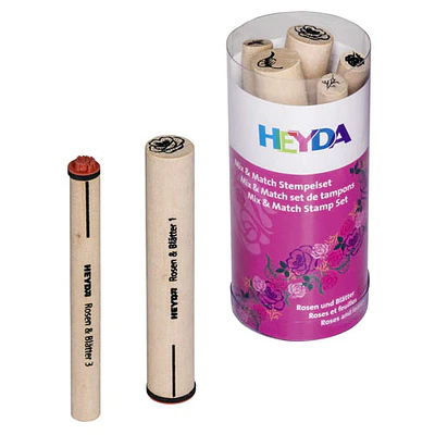 Heyda - 5 Timbres Motivacionales - Diseño Rosas y Hojas