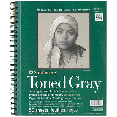Strathmore - Croquera Dibujo - Toned Gray - 118gr - 22.9 X 30.5 CM - 50HJS