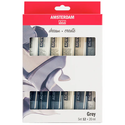 Amsterdam - Acrilicos 12 Colores Grises - 20ml