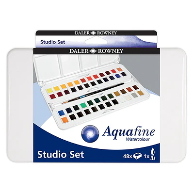 Daler and Rowney - Acuarelas Aquafine Travel - 48 Colores + Pincel