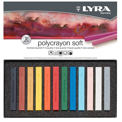 Lyra - Polycrayons Soft - Set 12 Pasteles Seco