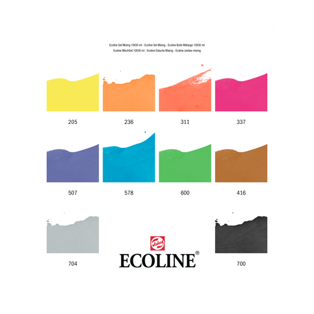Acuarela Líquida Ecoline Con Gotero - Set 10 Colores