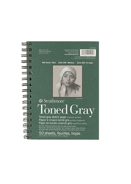 Croquera Dibujo Strathmore - Toned Gray - 118gr - 14 X 21.6 CM - 50HJS