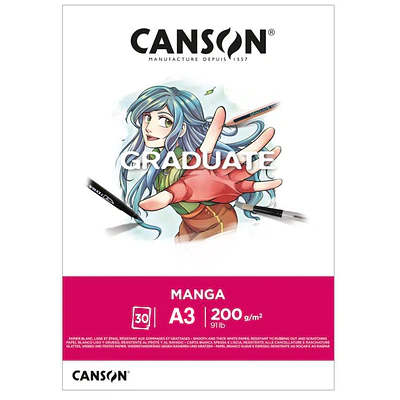 Canson - Block Manga - A3 ( 29,7 x 42 cm) - 30 hjs - 200 GR