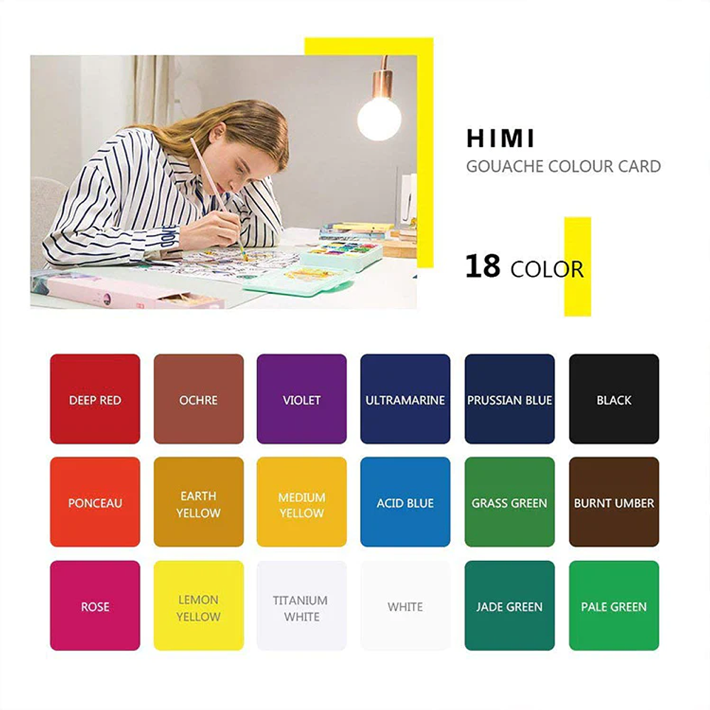 Himi Gouache Jelly Cup - 18 Colores - 30 ML - Rosada