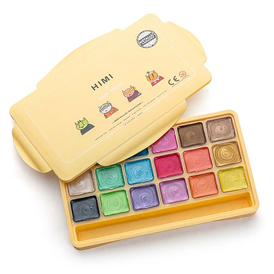 Himi - Gouache 18 Tonos Metalicos - 30 ML - 3 Pinceles