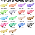 Himi Gouache Jelly Cup - 18 Colores Metalicos - 30 ML - 3 Pinceles - Edicion Alien Frens