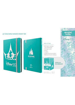 Cuaderno Mooving - Hojas Punteadas - Tapa Dura - 96 Hjs - Disney 100 Años