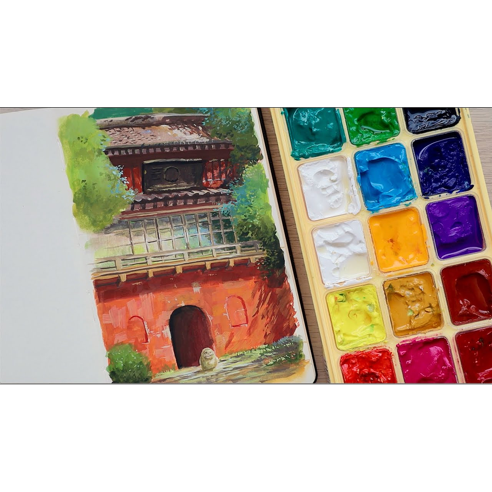 HIMI Gouache Paint Set, 56 colores x 30 ml Incluye 8 Ecuador