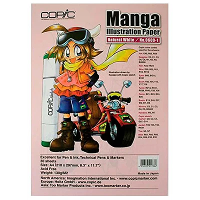 Copic - Papel Manga Illustration - Natural White - A4 (21-x-29,7cm) - 130 Gr - 30 Hjs