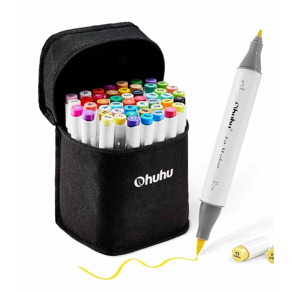 Ohuhu Oahu - Set 40 marcadores de alcohol + 1 Blender - Dobl