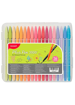 Marcadores Monami Plus Pen 3000 - 36 Colores