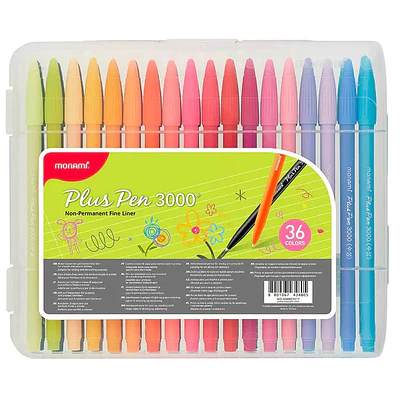 Marcadores Monami Plus Pen 3000 - 36 Colores