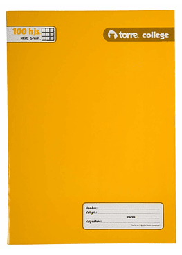 Cuaderno College Torre Liso  5Mm. 100 Hjs.