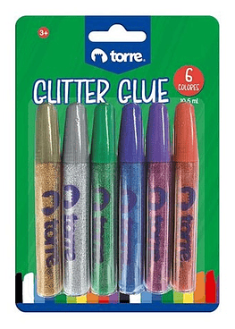 Glitter Glue 6 Col Torre