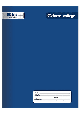 Cuaderno College Liso 7Mm. 80Hjs. Torre