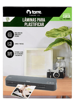 Laminas Plastificar Carta 125 Mic Torre 100 Uni 