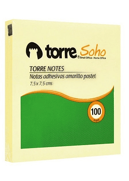 Torre Notes Amarillo 75 X 75 Mm 100 Hjs