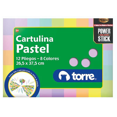 Torre - Bolson Cartulina Pastel 12Hjs. 