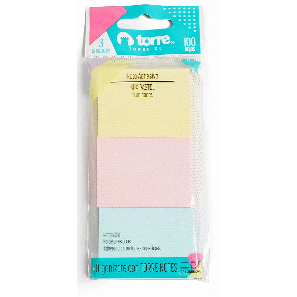 Torre Notes Mix Pastel 3 U 100H