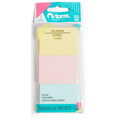 Torre - Notas Adhesivas Mix Pastel 3 U 100H