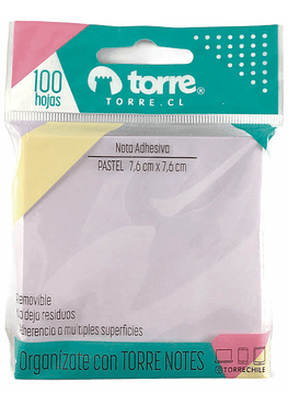 Torre Notes Lila Pastel 7,6X7,6Cm 100H