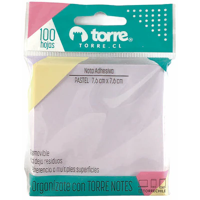 Torre - Notas Adhesivas Lila Pastel 7,6X7,6Cm 100H