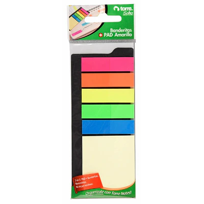 Torre - Notas Adhesivas Banderitas+Pad Amarillo