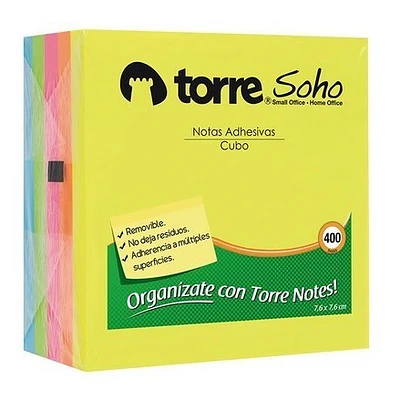 Torre - Notas Adhesivas Cubo 7,6X7,6 Cm 400 Hjs