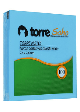 Torre Notes Celeste Neon 7,6X7,6 Cm 100H
