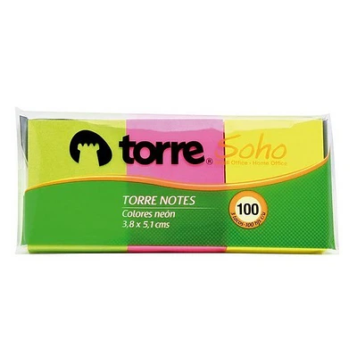 Torre - Notas Adhesivas Mix Neon 3U 5,1X3,8 Cm 100H