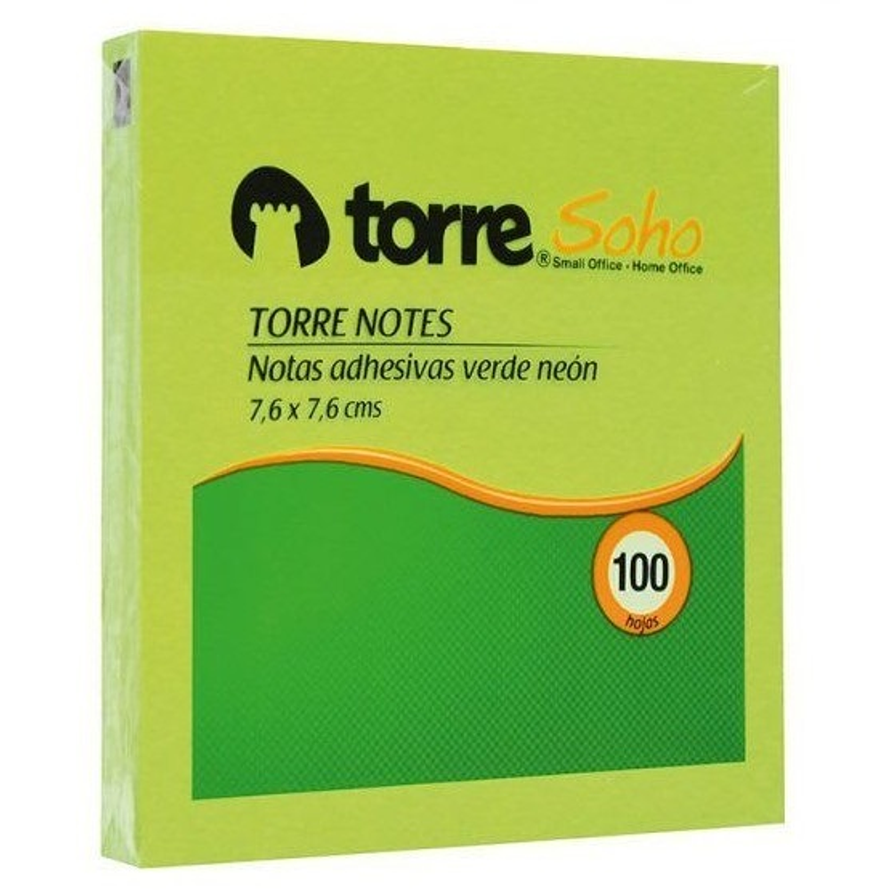 Torre Notes Verde Neon 7,6X7,6 Cm 100 Hj
