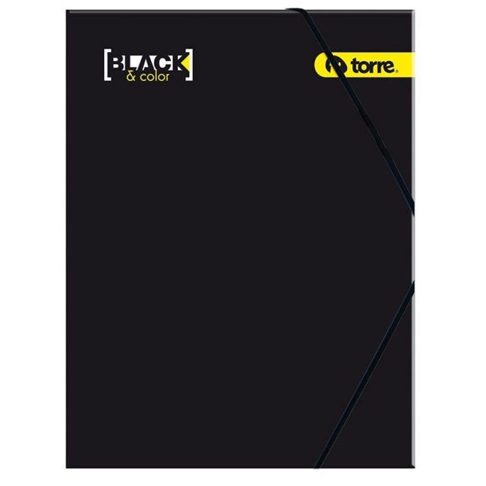Carpeta Carton Con Elasticos Black & Colors Torre