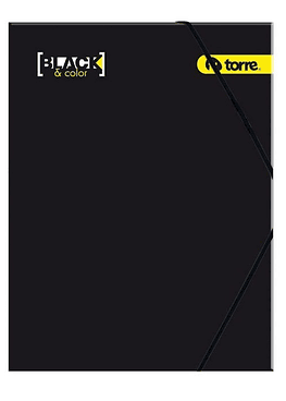 Carpeta Carton Con Elasticos Black & Colors Torre