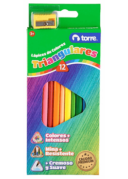 Lapiz 12 Color Largo Triang Imagia