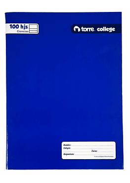 Cuaderno College Torre Liso Ciencias  100 H