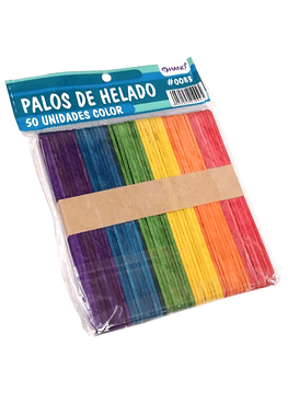 Palos Helado Colores - 50Uni - Hand
