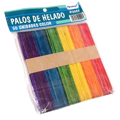 Hand - Palos Helado Colores - 50Uni -