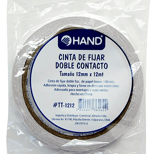 Cinta De Fijar Doble Contacto 12Mm 12Mt