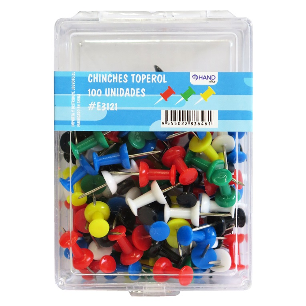 Chinches Toperol - Colores Surtido 100 Unis Hand