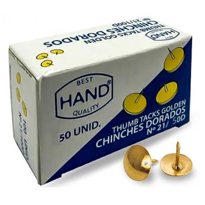 Hand - Chinches Dorados - Tipo Tachuela - 50 Un