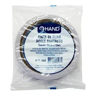 Hand - Cinta De Fijar Doble Contacto 18Mm 12Mt