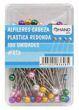 Alfileres Cabeza Perla, Colores Surtidos, 100 Unis Hand
