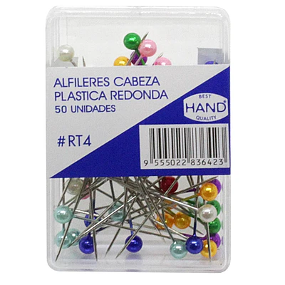 Hand - Alfileres Cabeza Perla, Colores Surtidos, 50 Un